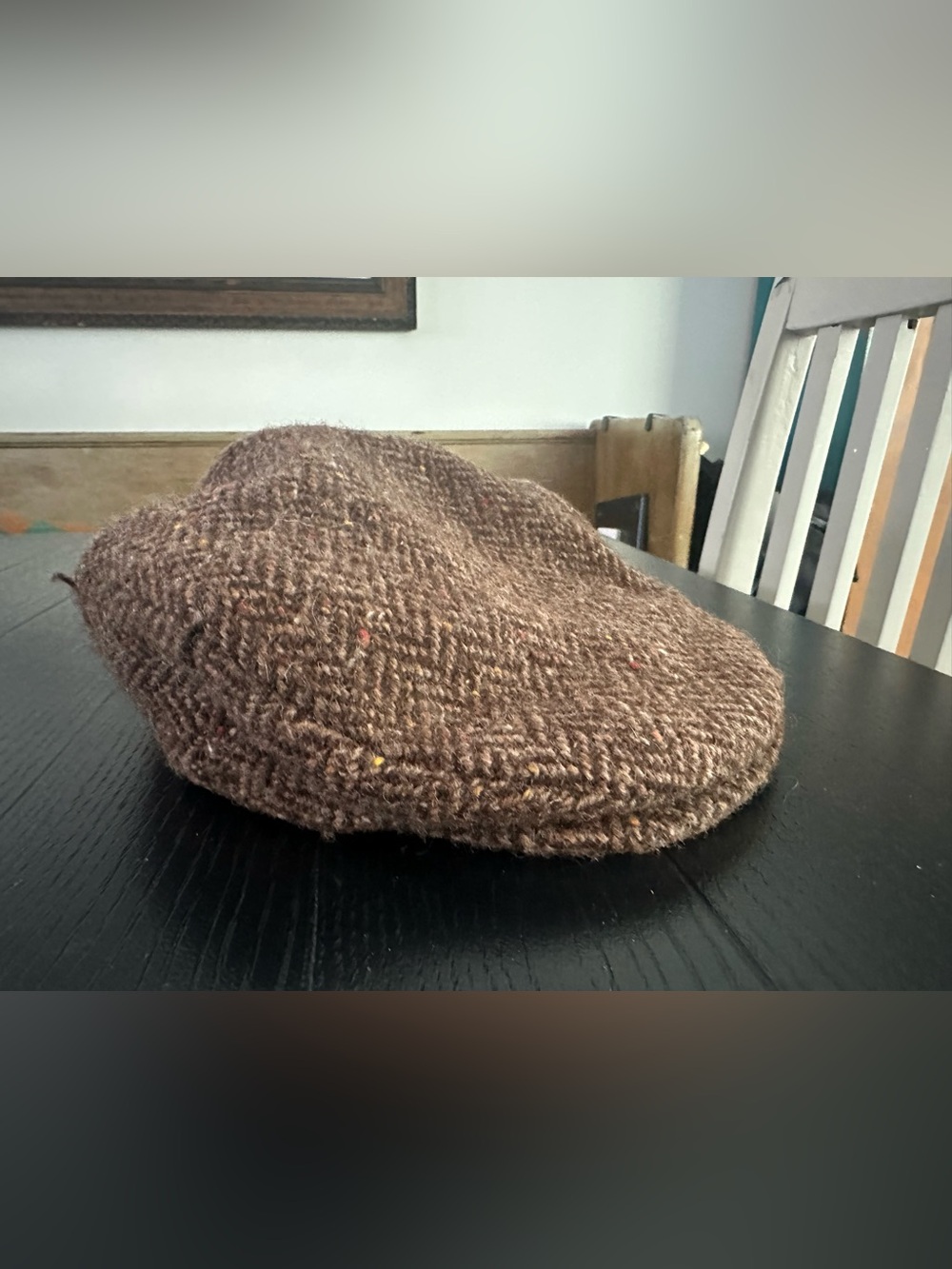 🌳 “Hanna Hats” ~ Brown Tweed Newsboy Cap - Picture 3 of 13